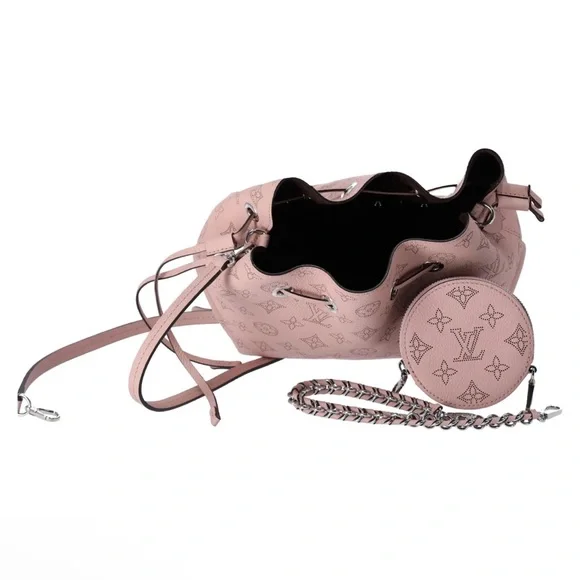 Louis Vuitton Bella Mahina Calf Leather Magnolia Pink Bucket Shoulder Bag M57068 - Picture 8 of 15